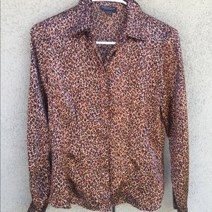 Leopard Button Down Blouse